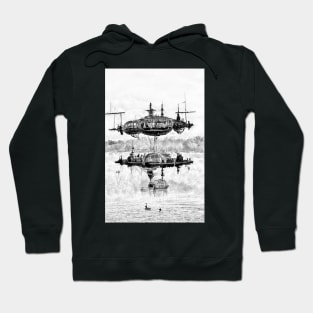 Retro airships black and white version Hoodie